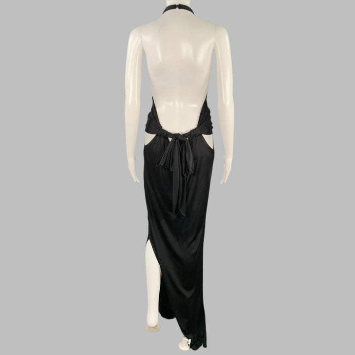 AGENT PROVOCATEUR Size 3 Black Silk Halter Cocktail Dress
