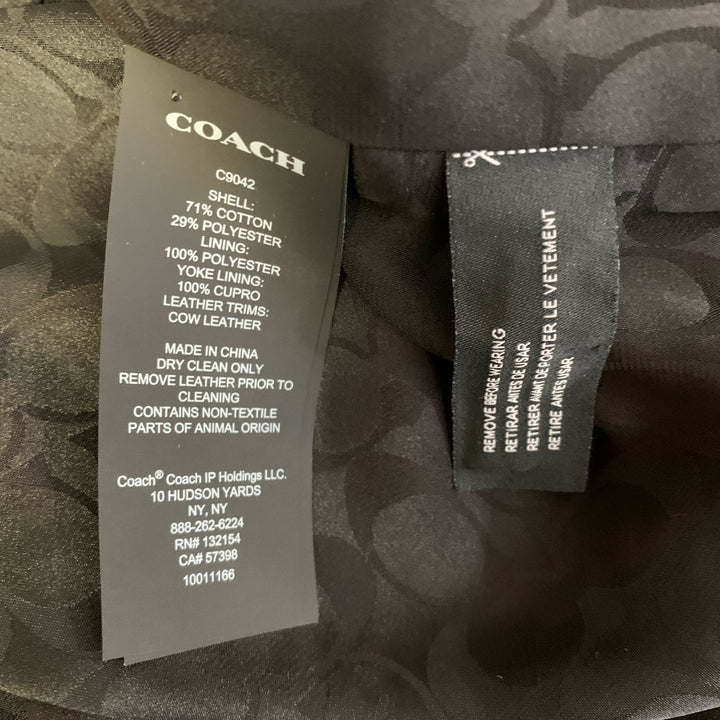 COACH Size M Orange Cotton / Polyester Leather Trim Double Breasted Trench Coat