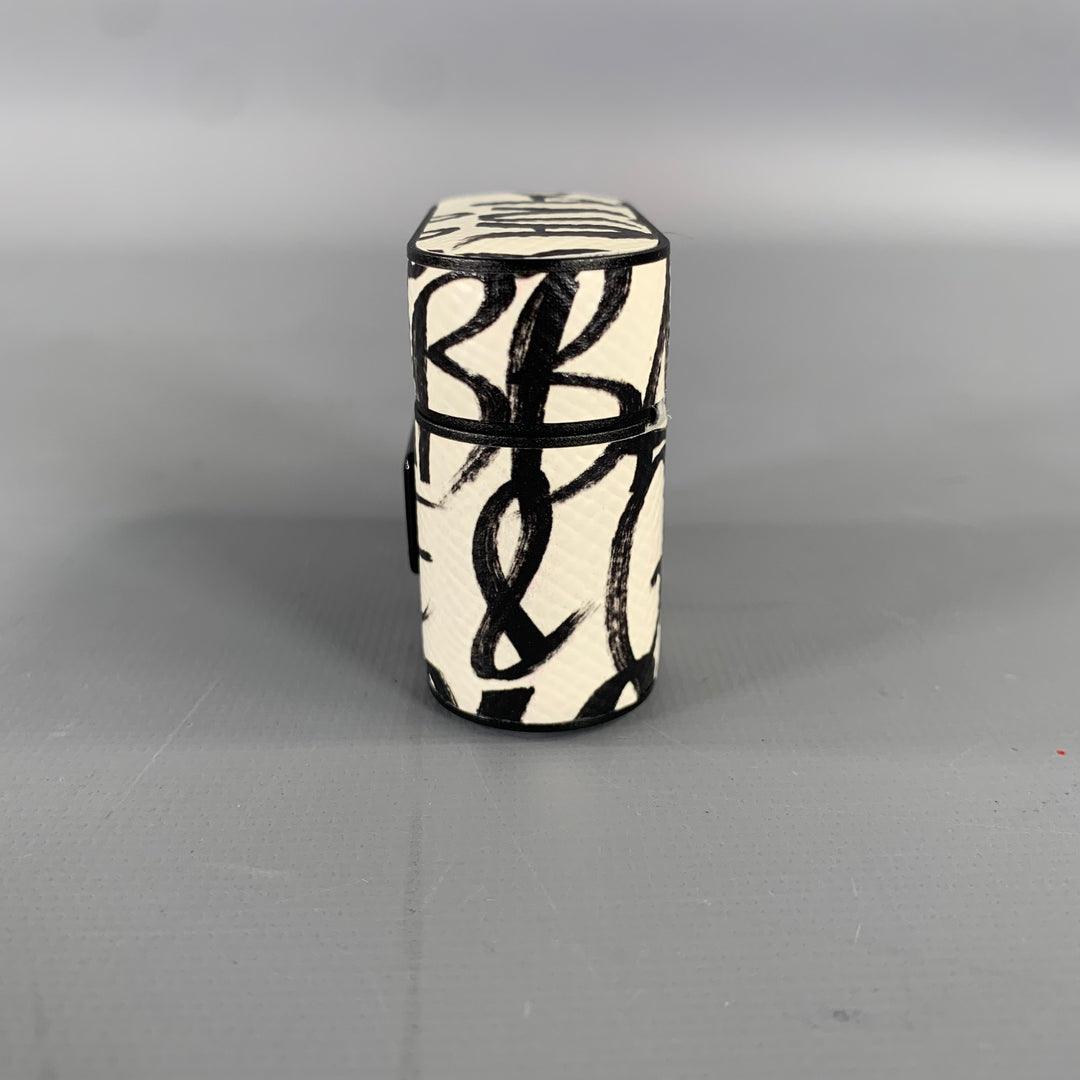 DOLCE & GABBANA White Black Leather AirPod Case