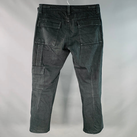 NICE COLLECTIVE Size 34 Black Cotton Side Tabs Casual Pants