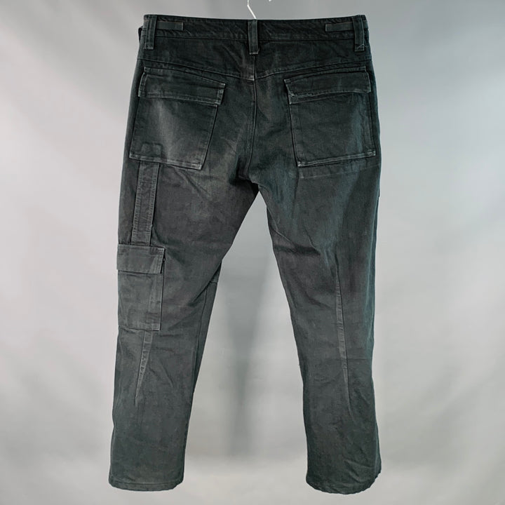 NICE COLLECTIVE Size 34 Black Cotton Side Tabs Casual Pants