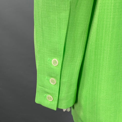 JACQUEMUS Taille S Veste blazer croisée en viscose et soie vert néon blanc Le Splash