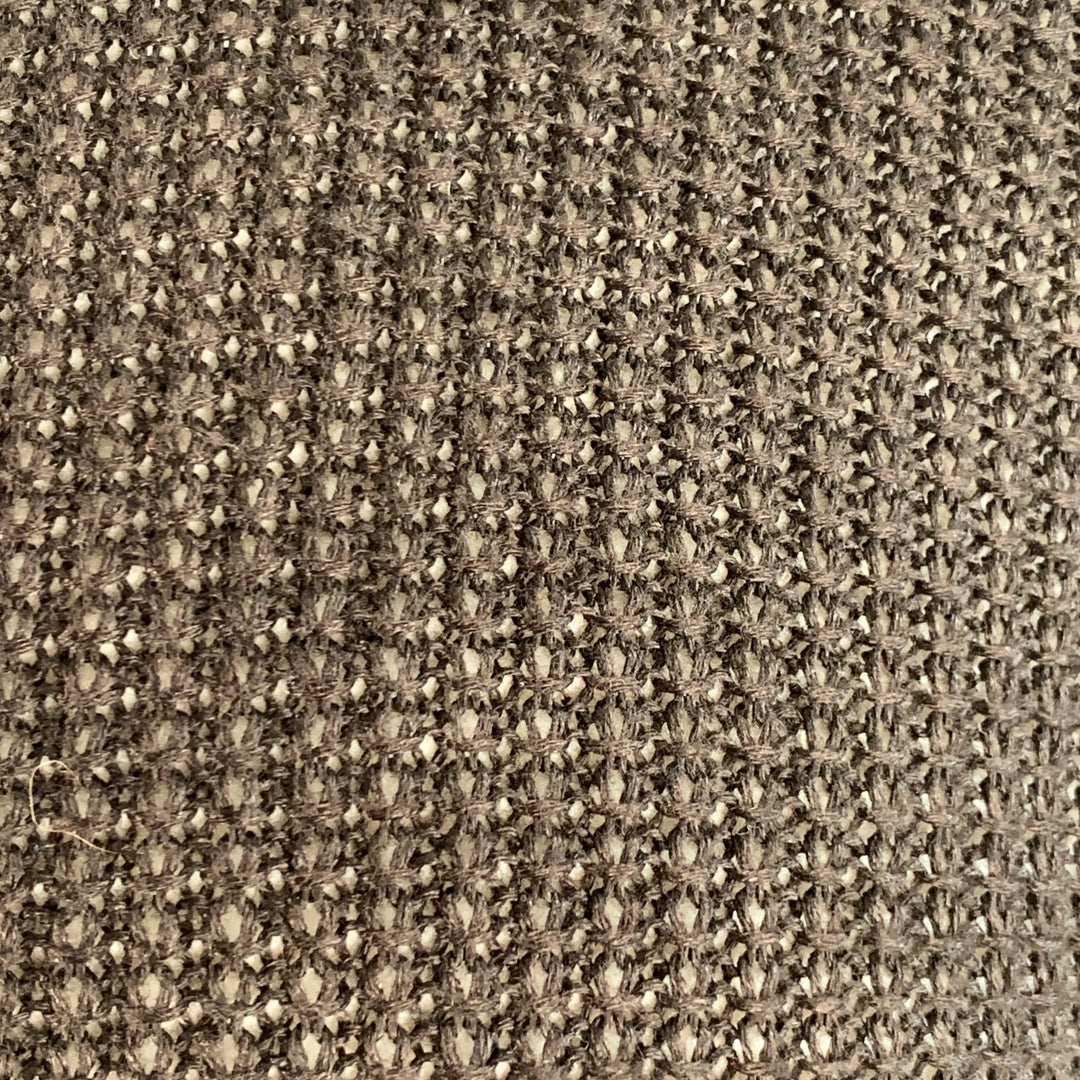 JOHN VARVATOS Size M Brown Waffle Knit Linen Collarless Cardigan
