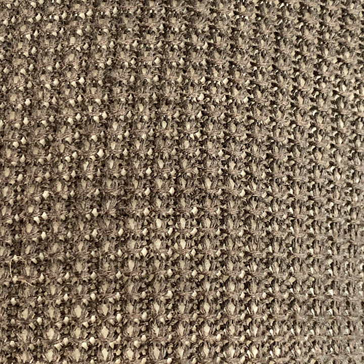 JOHN VARVATOS Size M Brown Waffle Knit Linen Collarless Cardigan