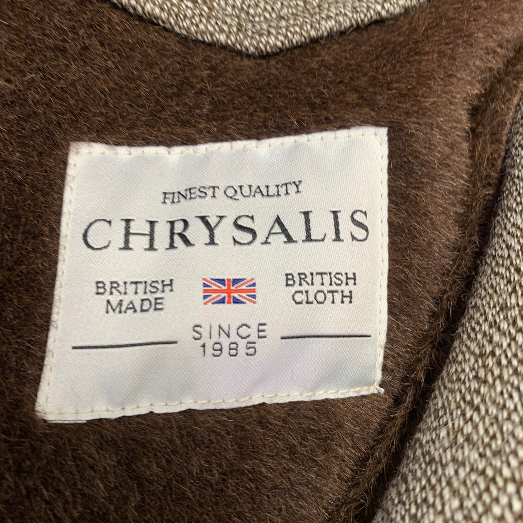 CHRYSALIS Size 42 Brown Beige Wool Double Breasted Coat