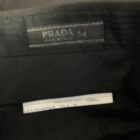PRADA Size 38 Black Cotton Blend Flat Front Dress Pants