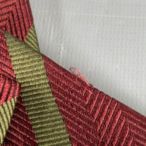 LUCIANO BARBERA Burgundy Olive Diagonal Stripe Silk Tie