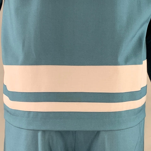 MARNI Size 40 Blue Grey Stripe Wool Zip Up Tracksuit