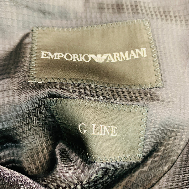 EMPORIO ARMANI Size 42 Blue Nailhead Wool Notch Lapel Sport Coat