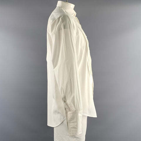 RALPH LAUREN Size XL White Solid Cotton Tuxedo Long Sleeve Shirt