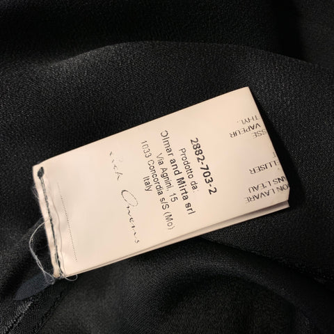 RICK OWENS Size 8 Black Acetate & Viscose V Neck Knee Length Dress