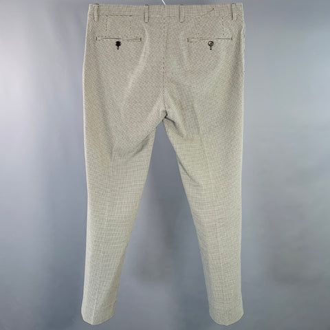 DOLCE & GABBANA Size 34 Black White Houndstooth Cotton Zip Fly Dress Pants