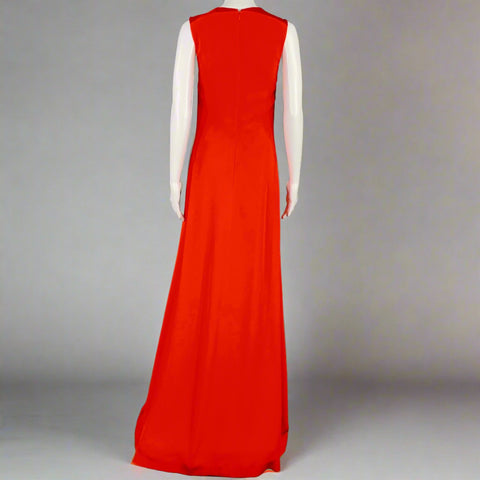 GIVENCHY Size 2 Red Purple Viscose Blend Sleeveless Gown Dress