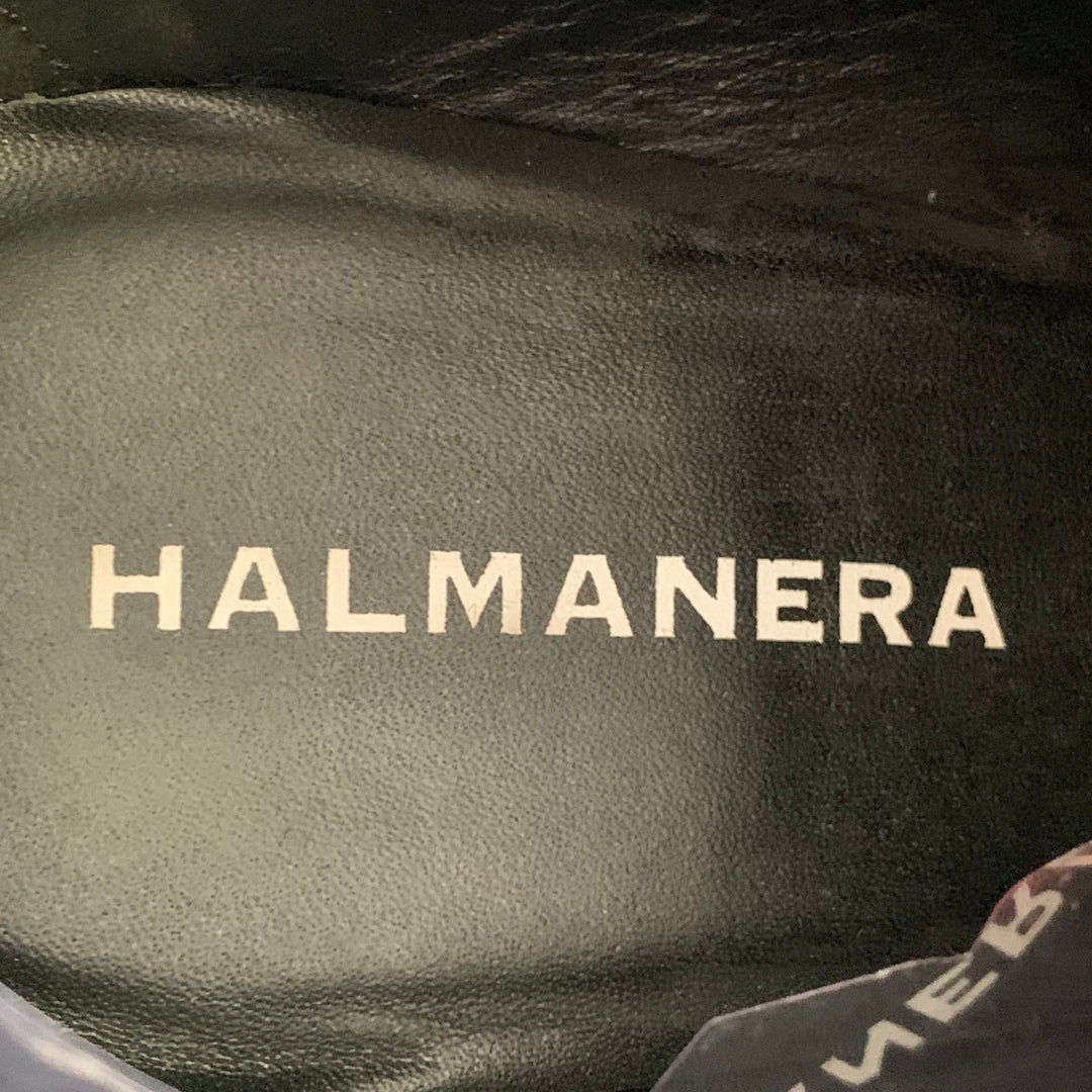 HALMANERA Size 7.5 Black Studded Back Zipper Ankle Bootiess