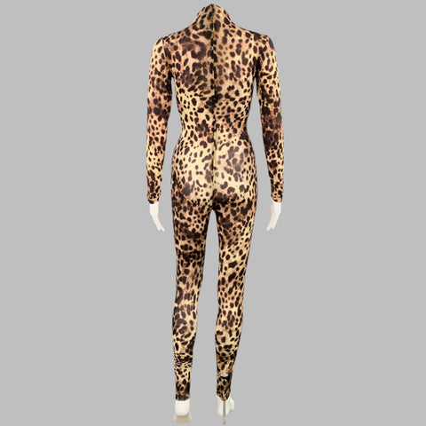 SKIMS Size S Brown Beige Polyamide Blend Animal Print Bodysuit