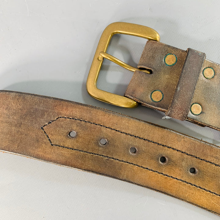 RALPH LAUREN Size S Brown Brass Leather Belt