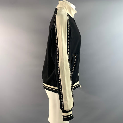 MANIERE DE VOIR Chest Size Size M Black White Tencel Blend Track Jacket
