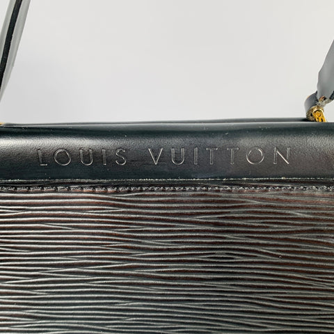 LOUIS VUITTON Black Epi Leather Top Handles Handbag