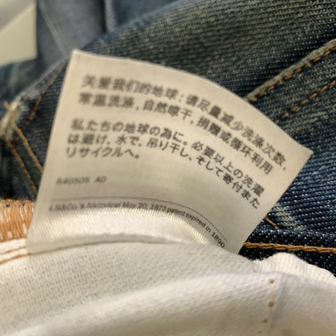 LEVI'S Size 31 Navy Tan Cotton Straight Jeans