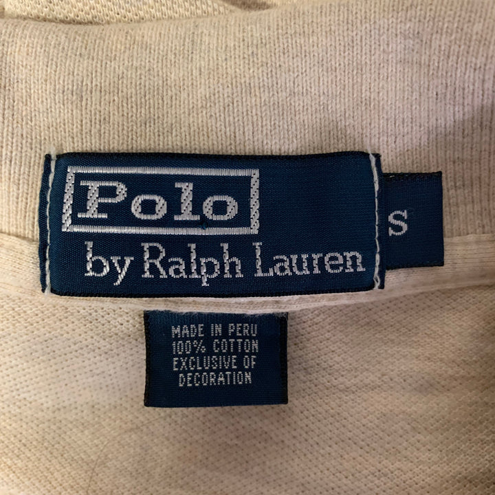 RALPH LAUREN Size S Khaki Logo Cotton Ribbed Polo