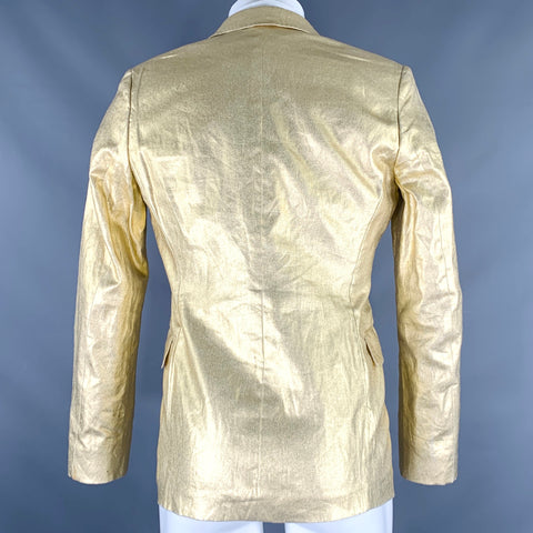 ACNE STUDIOS Size 36 Gold Linen Single Button Sport Coat