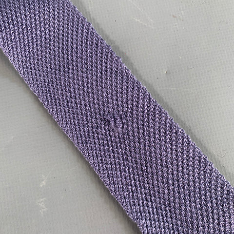 LANVIN Blue Seed Stitch Silk Knit Skinny Tie