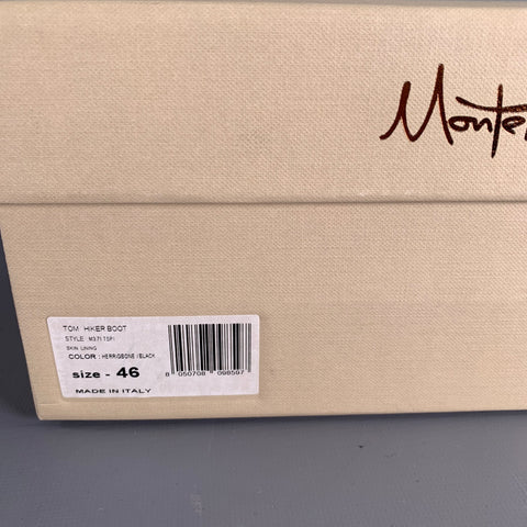 Bottes de randonnée Montelliana montantes en laine tweed grise et noire, taille 13