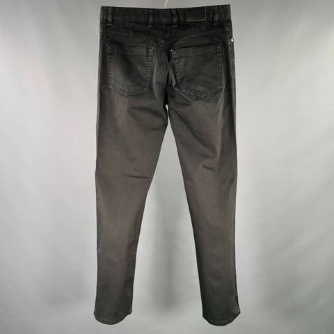 ERMENEGILDO ZEGNA Jean droit noir en mélange de coton Taille 33