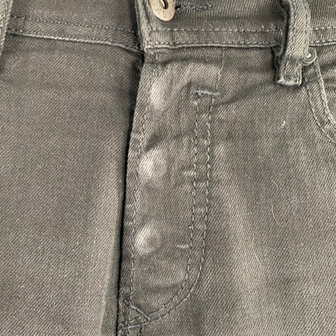 DIESEL Size 27 Sleenker Black Cotton Blend Skinny Slim Button Fly Jeans