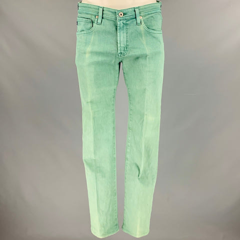 ADRIANO GOLDSCHMIED Size 33 -MATCHBOX- Green Cotton Blend 5 Pockets Casual Pants