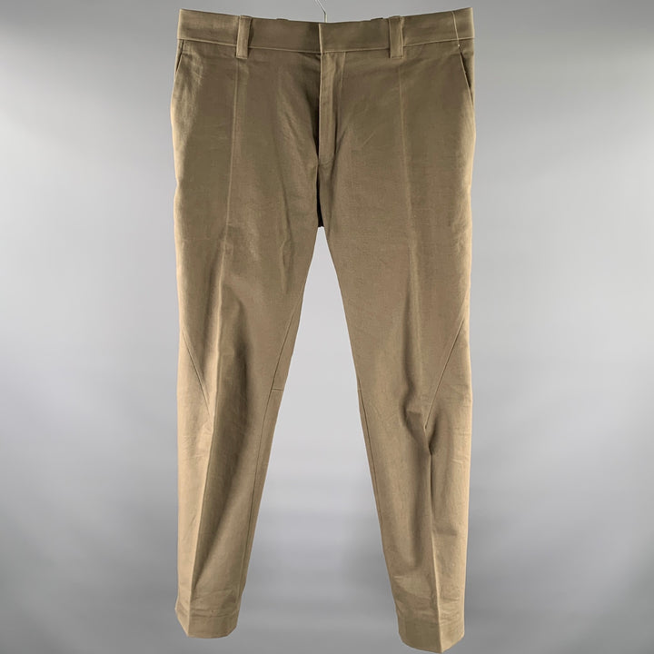 HAIDER ACKERMANN Size 33 Khaki Green Cotton Casual Pants