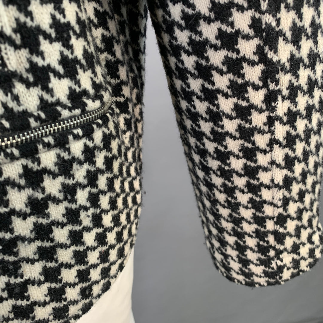 LAUREN by RALPH LAUREN Size XXXL Black Off White Wool Zip Pockets Jacket