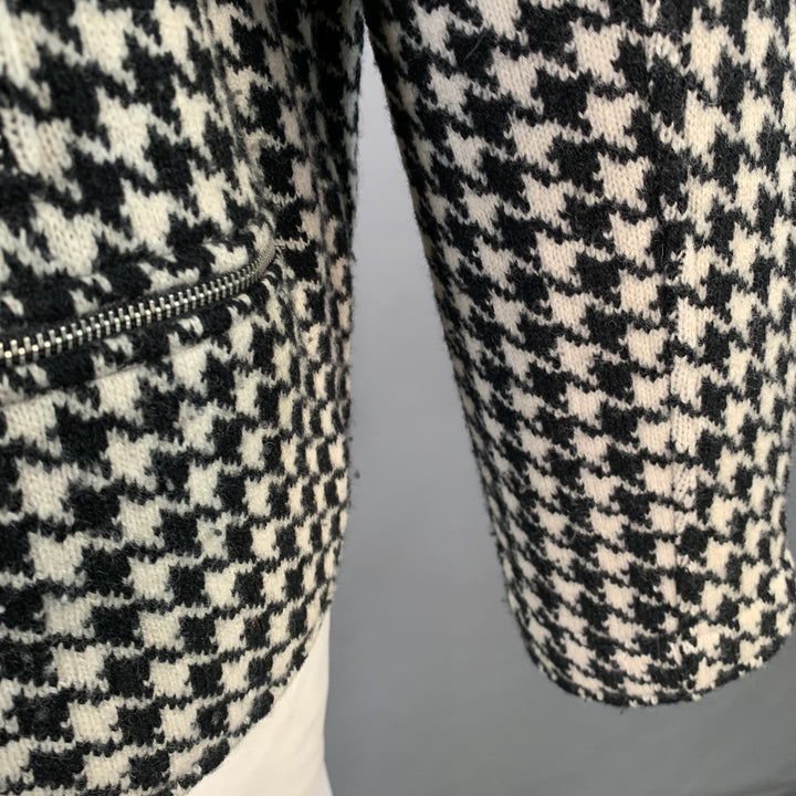 LAUREN by RALPH LAUREN Size XXXL Black Off White Wool Zip Pockets Jacket