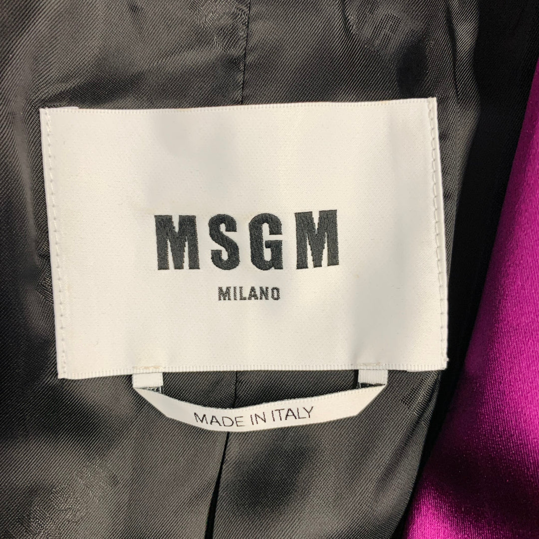 MSGM Size 8 Magenta Wool Blend Shawl Collar Jacket Blazer