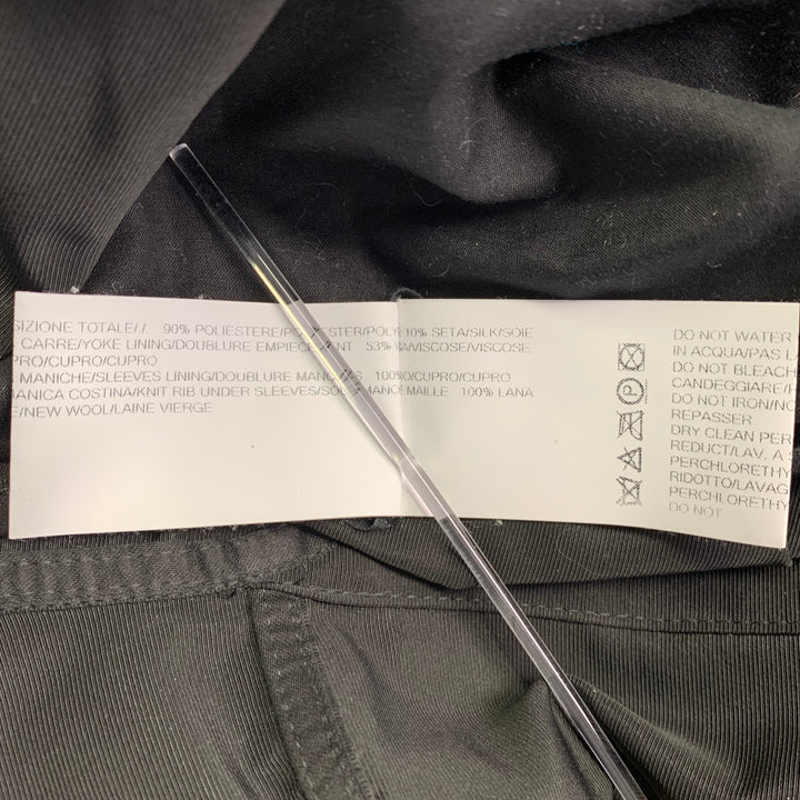 RICK OWENS Size 8 Black Polyester Blend Asymmetrical Zip Up Jacket