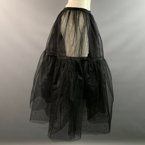 ELIE SAAB Size 40 Black Polyester Long Skirt
