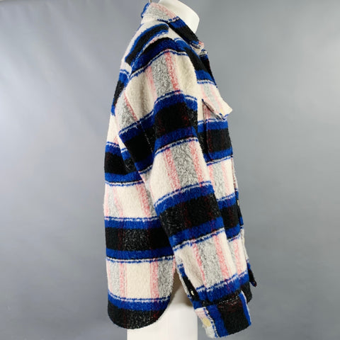 ALLSAINTS Size M Rayado Multi Color Plaid Polyester Wool Blend Oversized Long Sleeve Shirt
