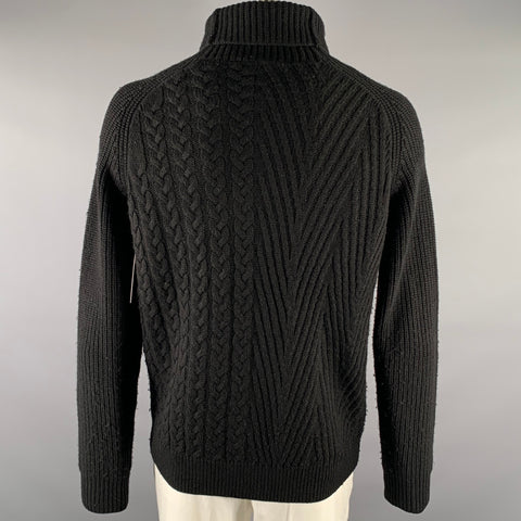HAIDER ACKERMANN Size L Black Knit Cashmere Turtleneck Pullover