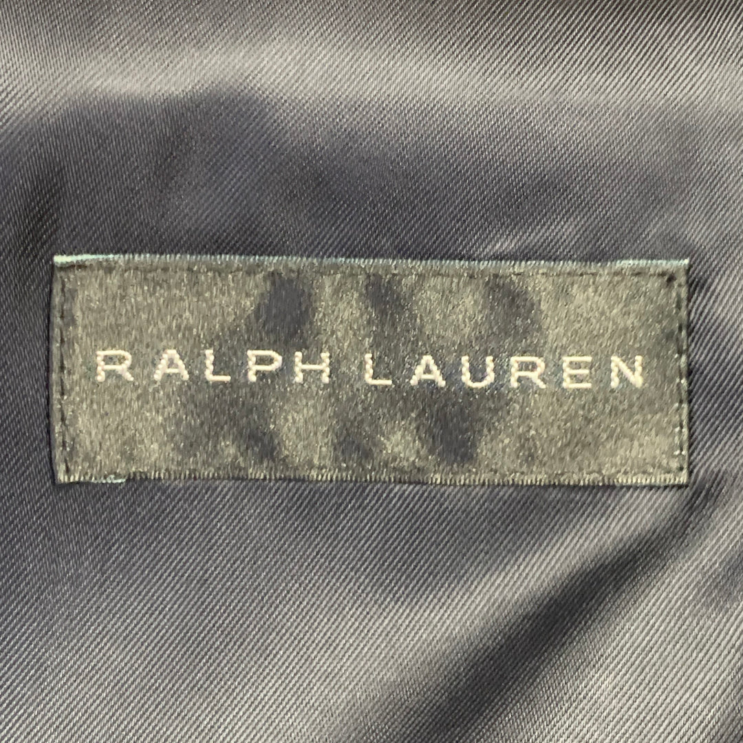 RALPH LAUREN Size 38 Regular Navy Grey Pinstripe Wool Notch Lapel Suit