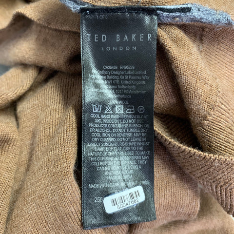 TED BAKER Taille M Pull col roulé en laine marron