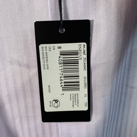BOSS by HUGO BOSS Size XXL Purple Lavender Stripe Cotton Long Sleeve Shirt