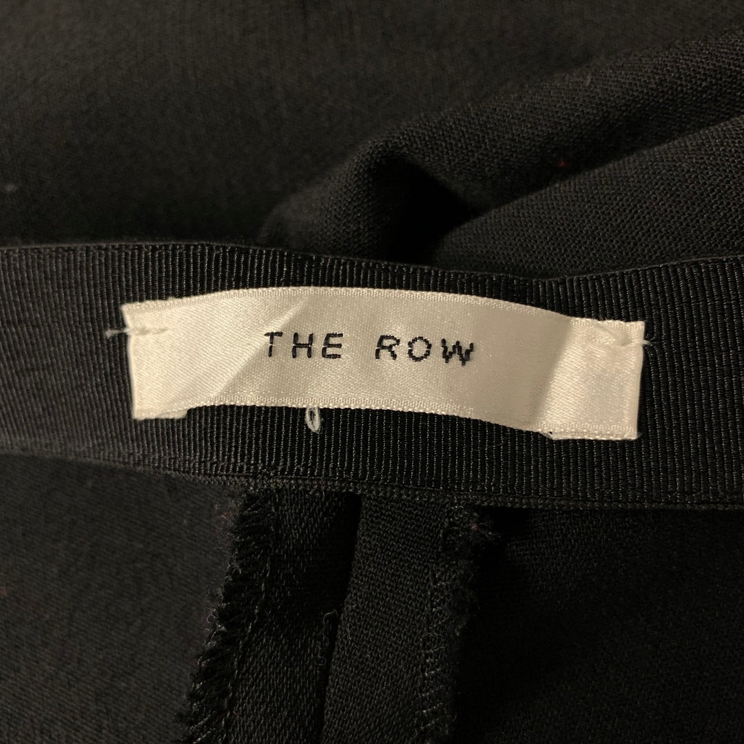 THE ROW Size 12 Black Wool Elastane Side Zipper Casual Pants