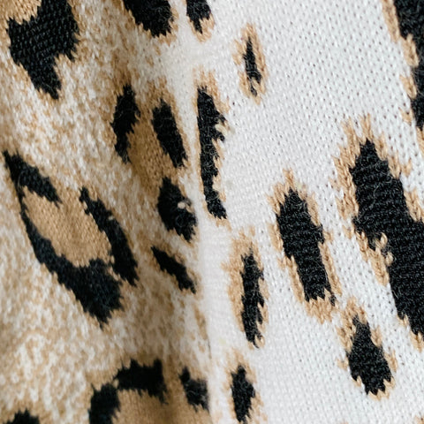 MSGM Size M Khaki Black White Viscose Blend Distressed Oversized Mixed Patterns Cardigan