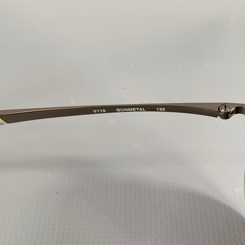 JOHN VARVATOS Silver Gunmetal Metal Aviator Sunglasses