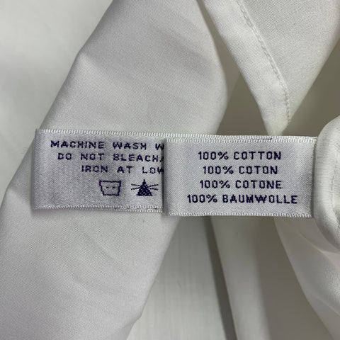 RALPH LAUREN Size 4 White Cotton Pleated Collarless Dress Top