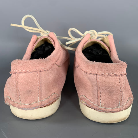 QUODDY Size 10 Pink Distressed Suede Yacht Lace Up Shoes