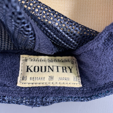 KAPITAL Navy Mustard Print Hats