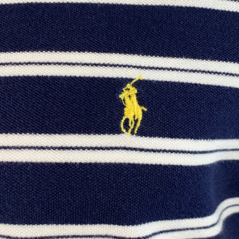POLO by RALPH LAUREN Size M Navy White Stripe Cotton Polo