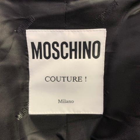 MOSCHINO COUTURE Size 42 Black Studded Wool Notch Lapel Sport Coat