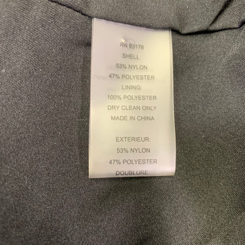 ELIE TAHARI Size XL Grey Black Nylon Blend Plaid Double Breasted Coat